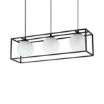 IDEAL LUX Κρεμαστό Φωτιστικό LINGOTTO 3xE14 Μαύρου Χρώματος – 304144