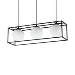 IDEAL LUX Κρεμαστό Φωτιστικό LINGOTTO 3xE14 Μαύρου Χρώματος – 304144