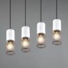 Κρεμαστό Φωτιστικό Ράγα TOSH Trio Lighting 4x E27 Μαύρο Μεταλλικό Πλέγγμα & Άσπρο Ξύλο – 304300434