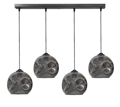 Κρεμαστό φωτιστικό 4φωτο φυμέ-μαύρο POP RAGA  Heronia – 02-0414