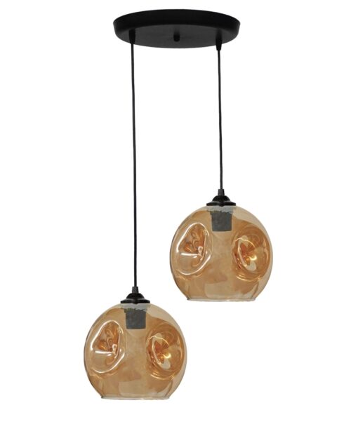 Κρεμαστό φωτιστικό 2φωτο φυμέ-μαύρο POP PENDEL Heronia – 02-0392