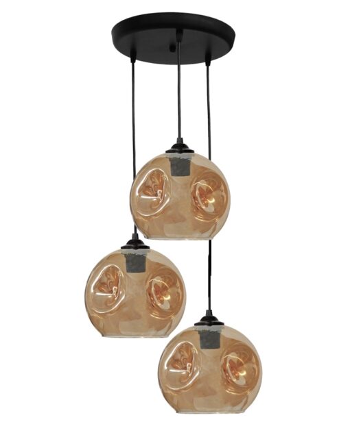 Κρεμαστό φωτιστικό 3φωτο μελί-μαύρο POP PENDEL Heronia – 02-0393