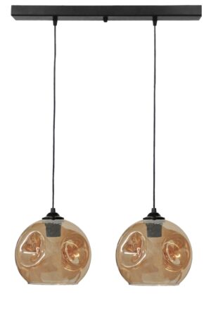 Κρεμαστό φωτιστικό 2φωτο μελί-μαύρο POP RAGA Heronia – 02-0396