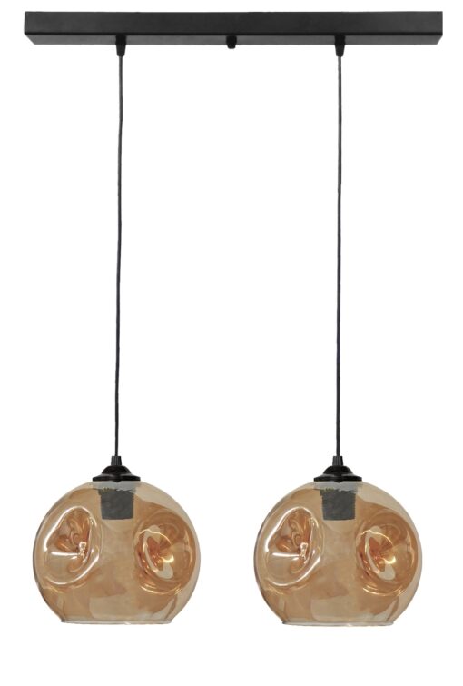 Κρεμαστό φωτιστικό 2φωτο μελί-μαύρο POP RAGA Heronia – 02-0396