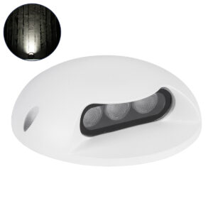 GloboStar® STEP-LUNA 90620 Επιφανειακό Φωτιστικό Σκαλοπατιού – Διαδρόμου LED 3W 345lm 10° DC 24V Αδιάβροχο IP65 Φ12 x Υ3cm Φυσικό Λευκό 4500K – Λευκό – 3 Years Warranty