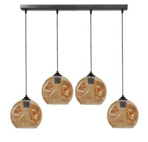 Κρεμαστό φωτιστικό 4φωτο μελί-μαύρο POP RAGA  Heronia – 02-0415