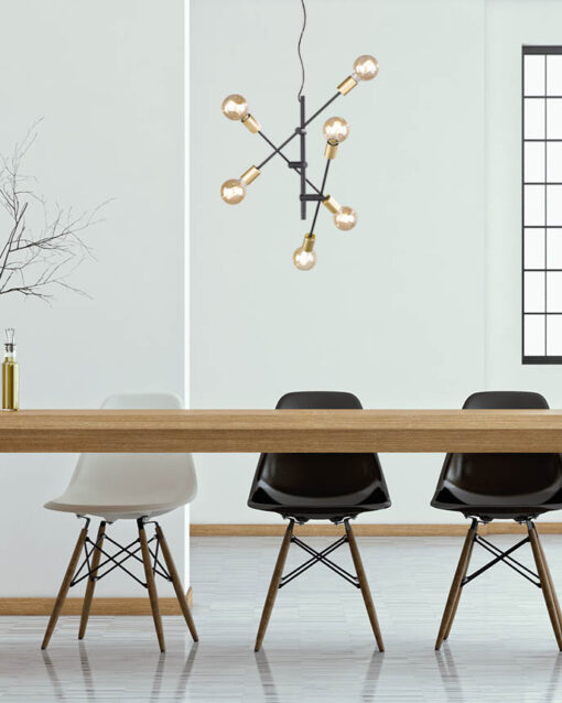 Κρεμαστό Φωτιστικό Trio Lighting   E27 Μαύρο Ματ Μεταλλικό    306700632