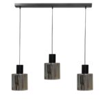 Κρεμαστό φωτιστικό 3φωτο φυμέ-μαύρο MIRROR-C Heronia – 02-0421