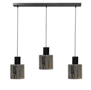 Κρεμαστό φωτιστικό 3φωτο φυμέ-μαύρο MIRROR-C Heronia – 02-0421