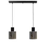 Κρεμαστό φωτιστικό 2φωτο φυμέ-μαύρο MIRROR-C Heronia – 02-0422