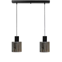 Κρεμαστό φωτιστικό 2φωτο φυμέ-μαύρο MIRROR-C Heronia – 02-0422