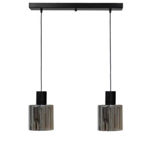 Κρεμαστό φωτιστικό 2φωτο φυμέ-μαύρο MIRROR-C Heronia – 02-0422