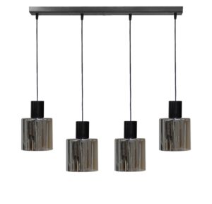 Κρεμαστό φωτιστικό 4φωτο φυμέ-μαύρο MIRROR-C- 4L Heronia – 02-0423