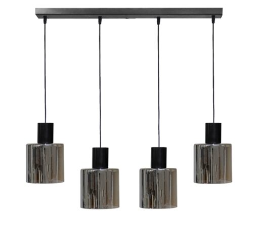 Κρεμαστό φωτιστικό 4φωτο φυμέ-μαύρο MIRROR-C- 4L Heronia – 02-0423