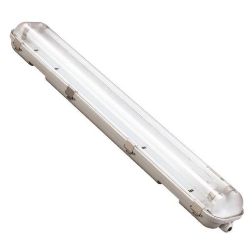 ΦΩΤΙΣΤΙΚΟ ΣΤΕΓΑΝΟ ΓΙΑ LED TUBE ME INOX CLIPS 2×0.60m EUROLAMP 147-56063