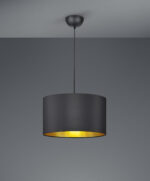 Κρεμαστό Φωτιστικό Trio Lighting   E27 Μαύρο Ματ Υφασμάτινο    308200179