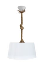 Μονόφωτο πλαστικό Με Σχοινί Λευκό Φ35cm DRUM Heronia – 31-1351