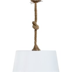 Μονόφωτο πλαστικό Με Σχοινί Λευκό Φ35cm DRUM Heronia – 31-1351