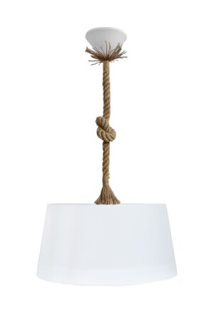 Μονόφωτο πλαστικό Με Σχοινί Λευκό Φ35cm DRUM Heronia – 31-1351