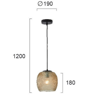 Μονόφωτο Φωτιστικό Γυάλινο Μελί Rain – 3096401