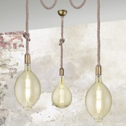 Κρεμαστό Φωτιστικό Trio Lighting   E27 Αντικέ Ορείχαλκος Μεταλλικό    310100104