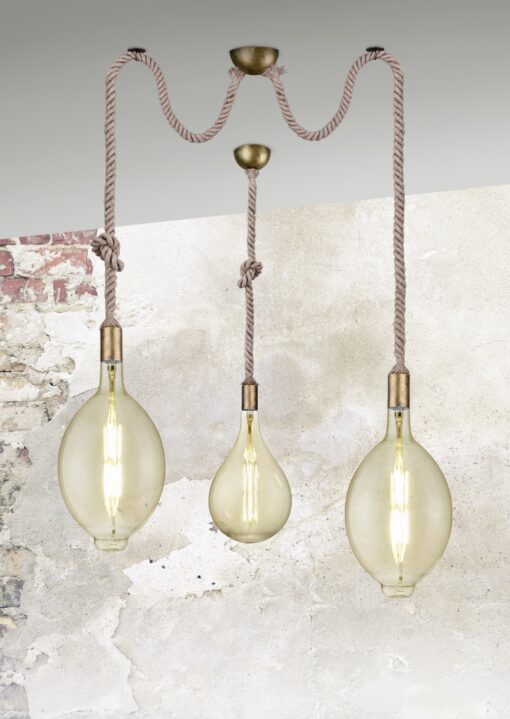 Κρεμαστό Φωτιστικό Trio Lighting   E27 Αντικέ Ορείχαλκος Μεταλλικό    310100104
