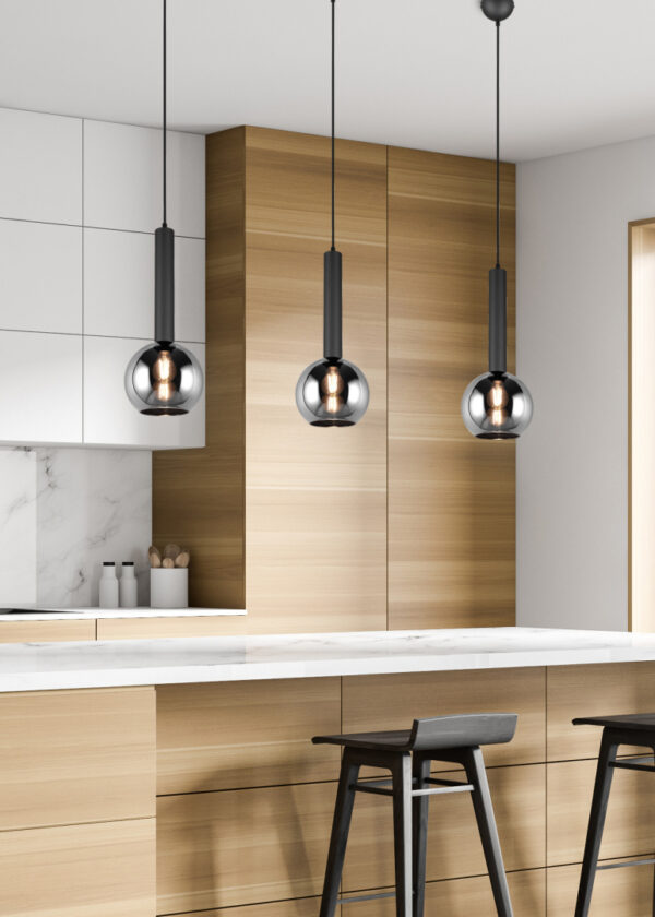 Κρεμαστό Φωτιστικό Trio Lighting CLAYTON  1x E27 Μαύρο Ματ Μεταλλικό   – 310300132