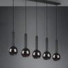 Κρεμαστό Φωτιστικό Trio Lighting CLAYTON  5x E27 Μαύρο Ματ Μεταλλικό   – 310300532