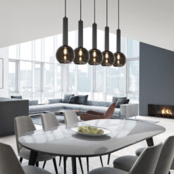 Κρεμαστό Φωτιστικό Trio Lighting CLAYTON  5x E27 Μαύρο Ματ Μεταλλικό   – 310300532