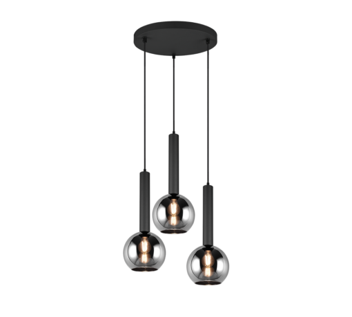 Κρεμαστό Φωτιστικό Trio Lighting CLAYTON  3x E27 Μαύρο Ματ Μεταλλικό   – 310390332