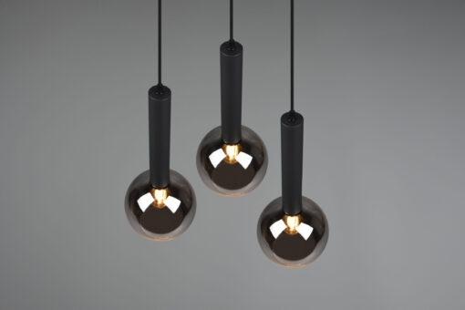 Κρεμαστό Φωτιστικό Trio Lighting CLAYTON  3x E27 Μαύρο Ματ Μεταλλικό   – 310390332