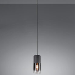 Κρεμαστό Φωτιστικό Trio Lighting 1x E27 Μαύρο Ματ Μεταλλικό με Φιμέ Γυαλί –  310600132
