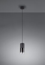 Κρεμαστό Φωτιστικό Trio Lighting 1x E27 Μαύρο Ματ Μεταλλικό με Φιμέ Γυαλί –  310600132