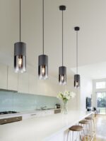 Κρεμαστό Φωτιστικό Trio Lighting 1x E27 Μαύρο Ματ Μεταλλικό με Φιμέ Γυαλί –  310600132