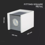Επιφανειακό φωτιστικό Spot GU10 Γύψινο Τετράγωνο με λευκό & χρώμιο σώμα V-TAC – 3116