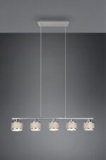 Κρεμαστό Φωτιστικό Ράγα Trio Lighting 5x E14 Χρώματος Χρώμιο με Γκρι Αμπαζουρ – 311600506