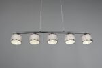 Κρεμαστό Φωτιστικό Ράγα Trio Lighting 5x E14 Χρώματος Χρώμιο με Γκρι Αμπαζουρ – 311600506