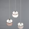 Κρεμαστό Φωτιστικό Ροζέτα KAPRUN Trio Lighting 3x E14 Νίκελ με Λευκό-Γκρι-Καφέ Αμπαζουρ – 311630306