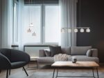 Κρεμαστό Φωτιστικό Ράγα Trio Lighting 5x E14 Χρώματος Χρώμιο με Γκρι Αμπαζουρ – 311600506