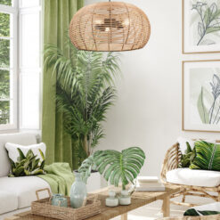 Κρεμαστό Φωτιστικό Trio Lighting INGA  1x E27 Φυσικό Rattan   – 312200136