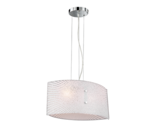 Κρεμαστό Φωτιστικό Trio Lighting ELISA  2x E27 Χρώμιο & Λευκό Γυαλί  – 312200200