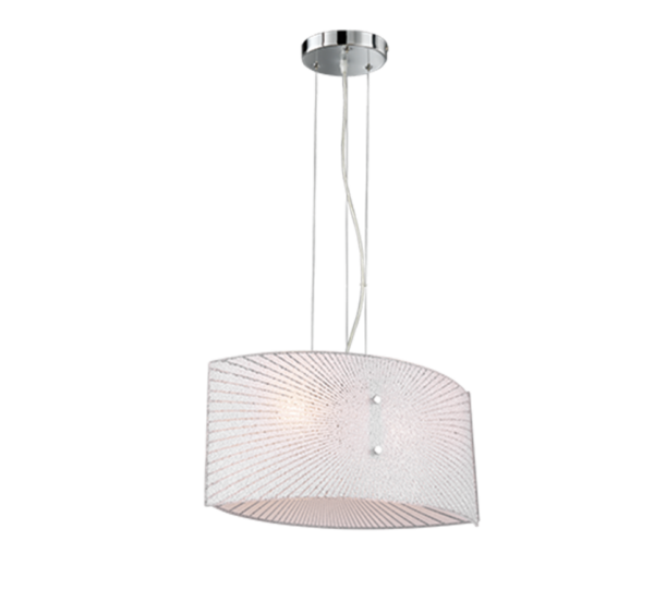 Κρεμαστό Φωτιστικό Trio Lighting ELISA  2x E27 Χρώμιο & Λευκό Γυαλί  – 312200200