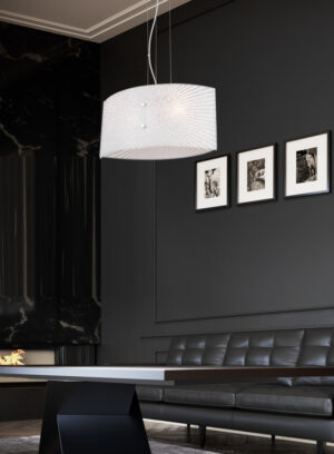 Κρεμαστό Φωτιστικό Trio Lighting ELISA  2x E27 Χρώμιο & Λευκό Γυαλί  – 312200200