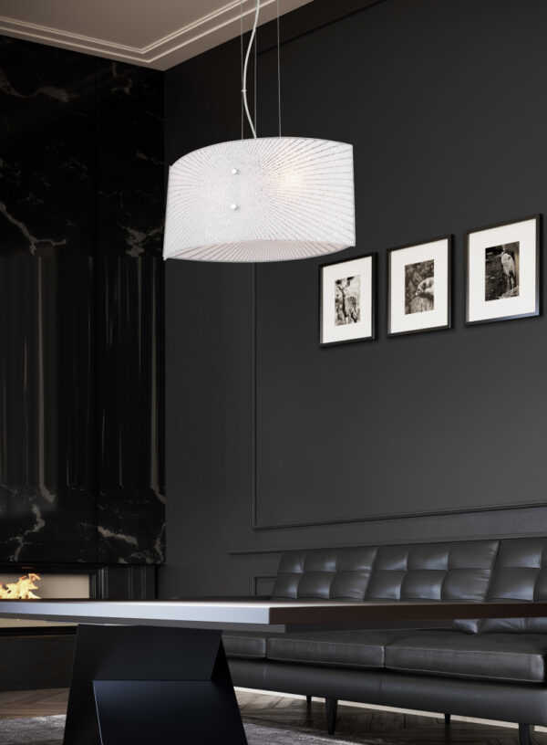 Κρεμαστό Φωτιστικό Trio Lighting ELISA  2x E27 Χρώμιο & Λευκό Γυαλί  – 312200200