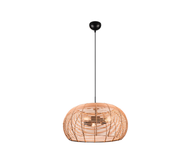 Κρεμαστό Φωτιστικό Trio Lighting INGA  3x E27 Φυσικό Rattan   – 312200336