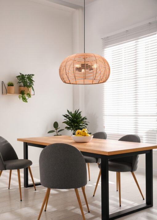 Κρεμαστό Φωτιστικό Trio Lighting INGA  3x E27 Φυσικό Rattan   – 312200336