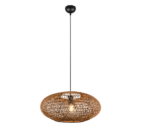 Κρεμαστό Φωτιστικό Trio Lighting E27  Sisal & Μαύρο Ματ – 312300136