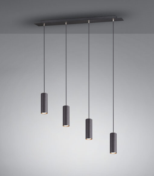 Κρεμαστό Φωτιστικό Trio Lighting   4xGU10 Μαύρο Ματ Μεταλλικό    312400432