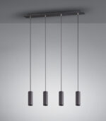 Κρεμαστό Φωτιστικό Trio Lighting   4xGU10 Μαύρο Ματ Μεταλλικό    312400432