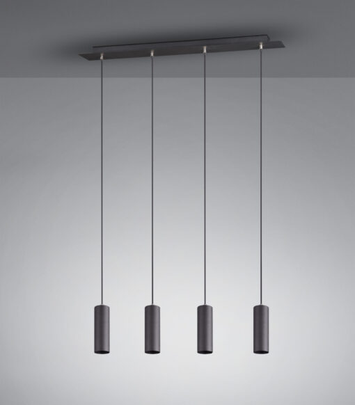 Κρεμαστό Φωτιστικό Trio Lighting   4xGU10 Μαύρο Ματ Μεταλλικό    312400432